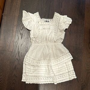 White Lace Ruffle Lulus Mini Dress